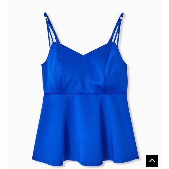 NWT Torrid Electric Blue Scuba Strappy Peplum Top 3 3X 22-24 - Picture 3 of 10